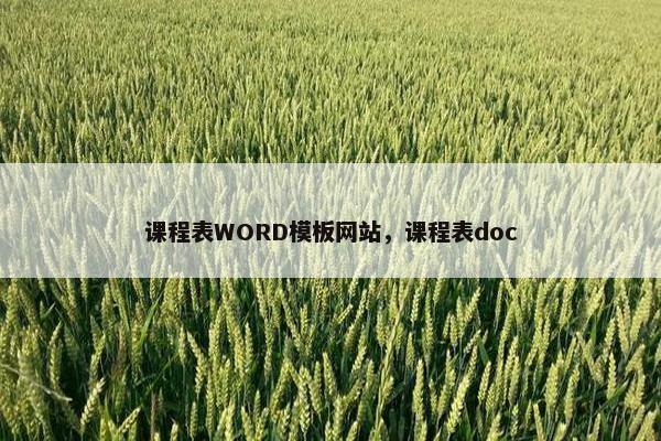 课程表WORD模板网站，课程表doc