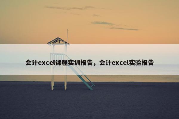 会计excel课程实训报告，会计excel实验报告