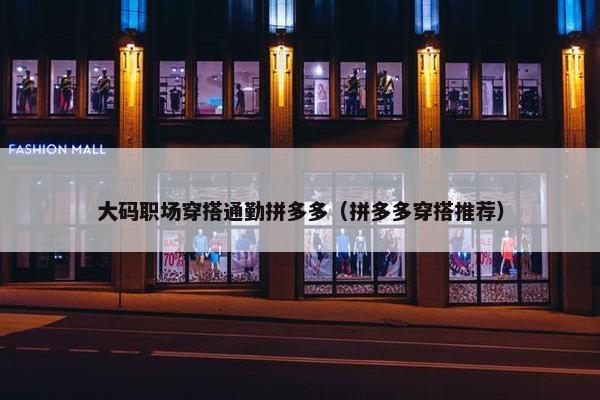 大码职场穿搭通勤拼多多（拼多多穿搭推荐）