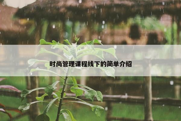 时尚管理课程线下的简单介绍
