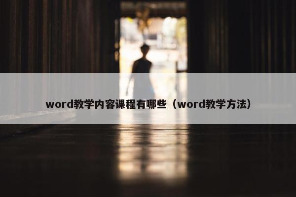 word教学内容课程有哪些（word教学方法）