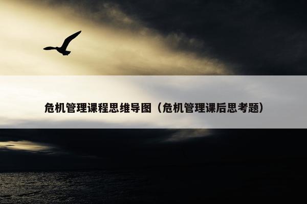 危机管理课程思维导图（危机管理课后思考题）