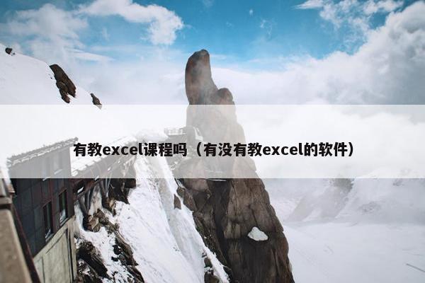 有教excel课程吗（有没有教excel的软件）