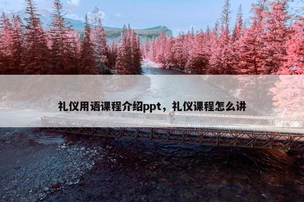 礼仪用语课程介绍ppt，礼仪课程怎么讲