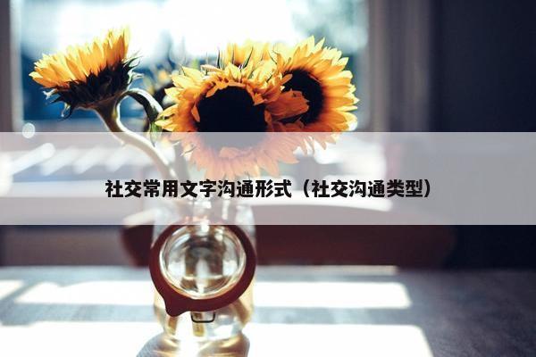 社交常用文字沟通形式（社交沟通类型）