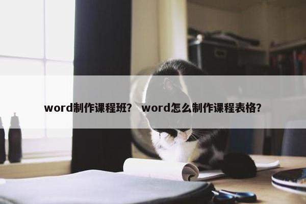 word制作课程班？ word怎么制作课程表格？