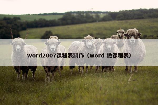 word2007课程表制作（word 做课程表）
