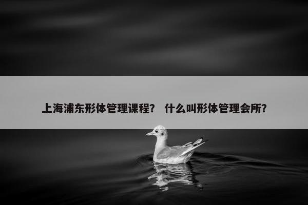 上海浦东形体管理课程？ 什么叫形体管理会所？