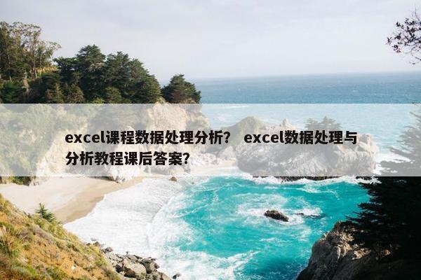 excel课程数据处理分析？ excel数据处理与分析教程课后答案？