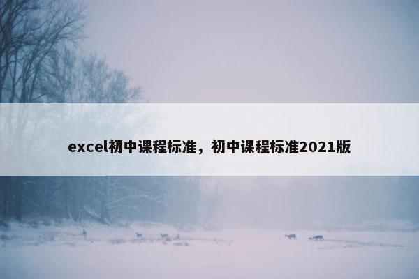 excel初中课程标准，初中课程标准2021版