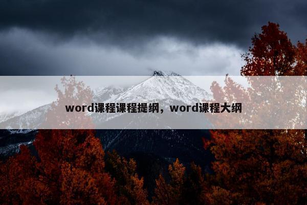 word课程课程提纲，word课程大纲