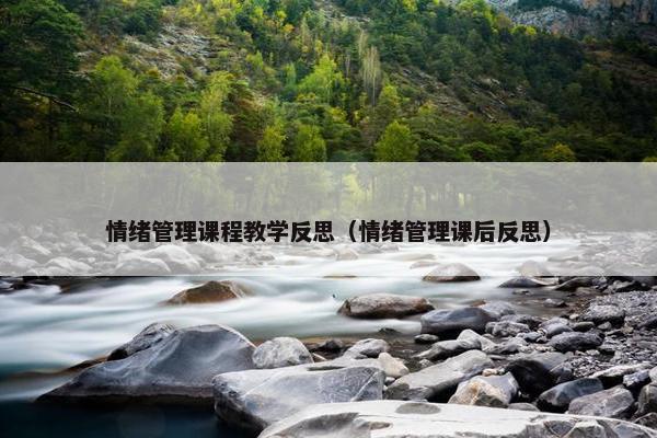 情绪管理课程教学反思（情绪管理课后反思）