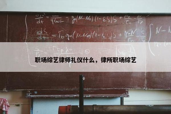 职场综艺律师礼仪什么，律所职场综艺