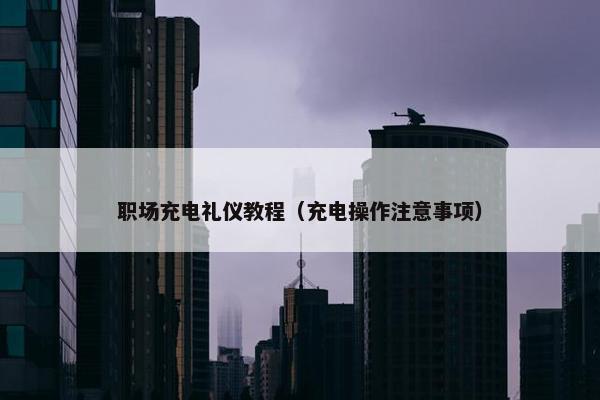 职场充电礼仪教程（充电操作注意事项）