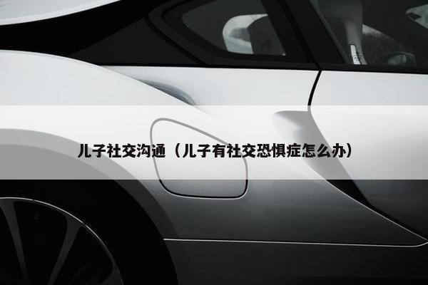 儿子社交沟通（儿子有社交恐惧症怎么办）