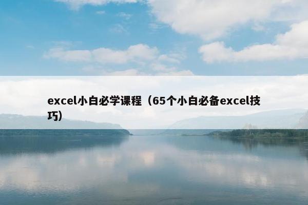 excel小白必学课程（65个小白必备excel技巧）