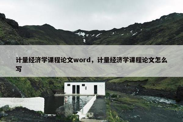 计量经济学课程论文word，计量经济学课程论文怎么写