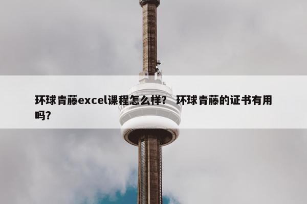 环球青藤excel课程怎么样？ 环球青藤的证书有用吗？