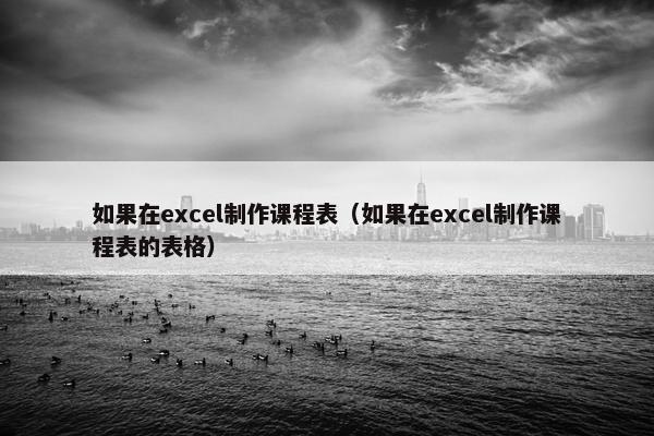 如果在excel制作课程表（如果在excel制作课程表的表格）