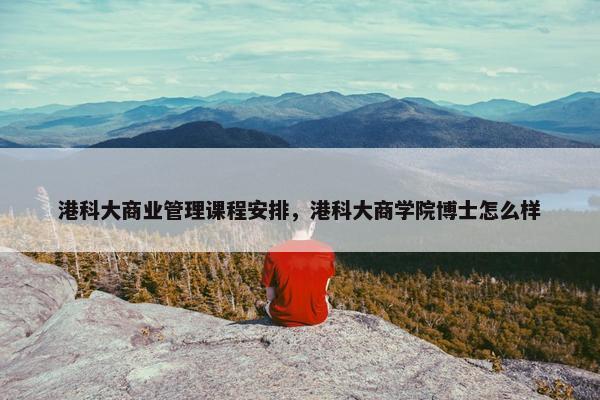 港科大商业管理课程安排，港科大商学院博士怎么样