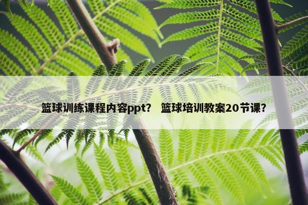 篮球训练课程内容ppt？ 篮球培训教案20节课？