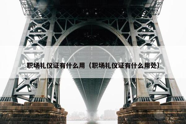 职场礼仪证有什么用（职场礼仪证有什么用处）