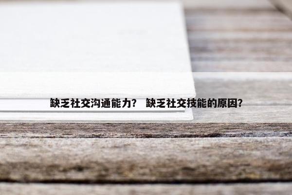 缺乏社交沟通能力？ 缺乏社交技能的原因？