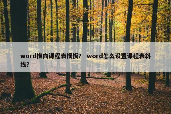 word横向课程表模板？ word怎么设置课程表斜线？