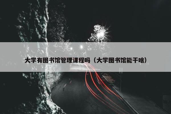 大学有图书馆管理课程吗（大学图书馆能干啥）