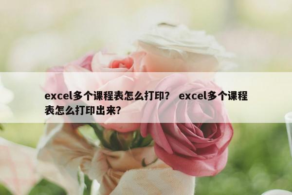 excel多个课程表怎么打印？ excel多个课程表怎么打印出来？