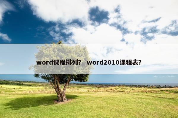 word课程排列？ word2010课程表？