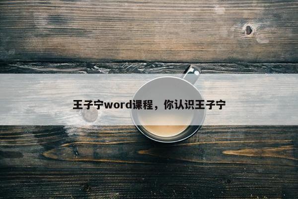 王子宁word课程，你认识王子宁