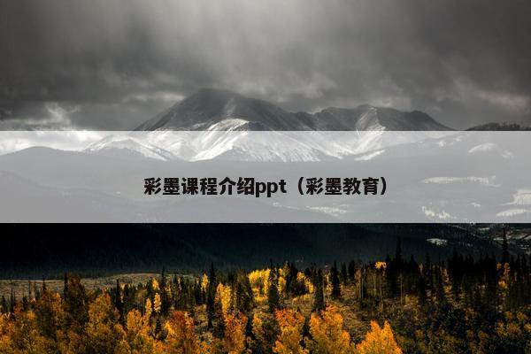 彩墨课程介绍ppt（彩墨教育）