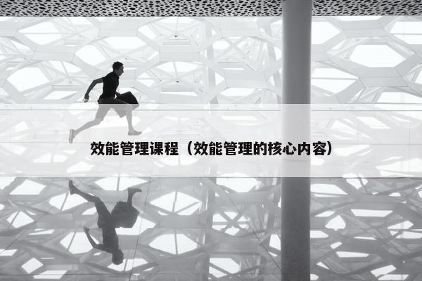 效能管理课程（效能管理的核心内容）