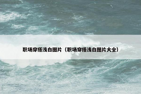 职场穿搭浅白图片（职场穿搭浅白图片大全）